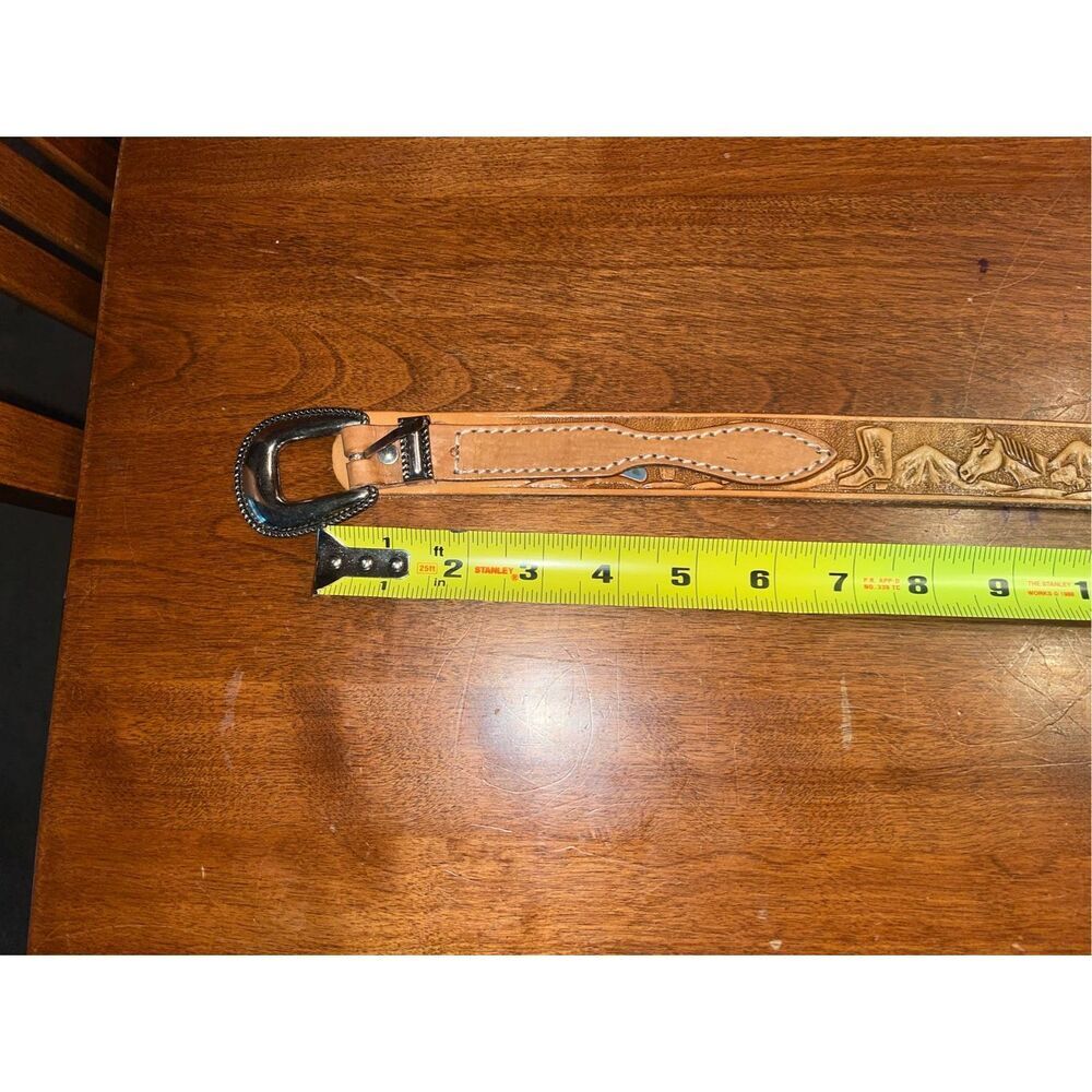 Western Women’s Horse Belt Western Belt Leather - Picture 6 of 7